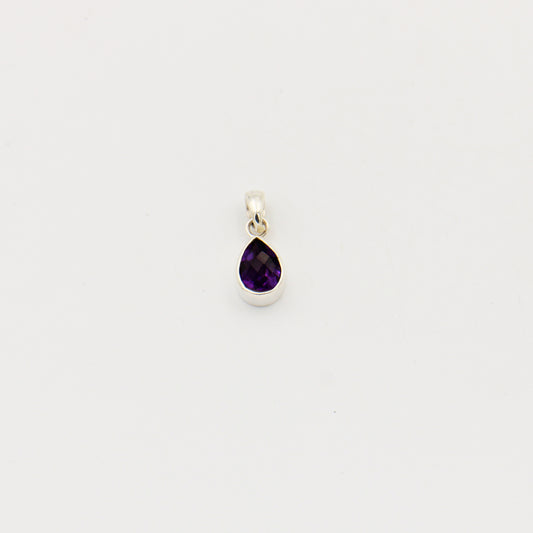 Amethyst Pear Sterling Pendant