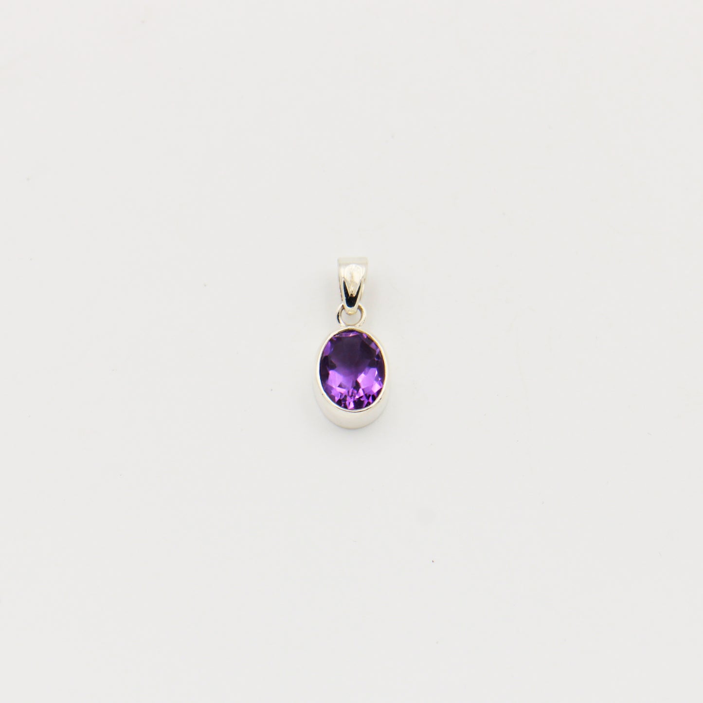 Amethyst Oval Sterling Pendant