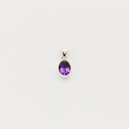 Amethyst Oval Sterling Pendant