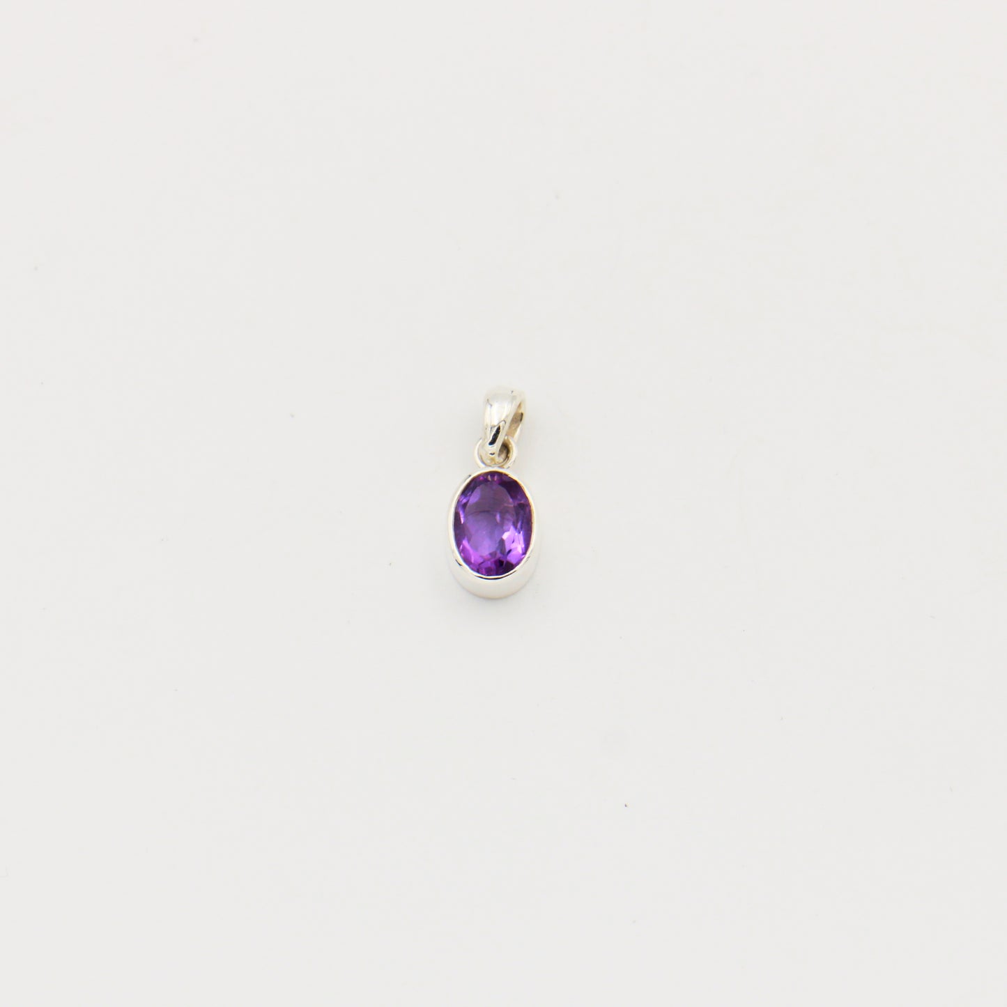 Amethyst Oval Sterling Silver Pendant
