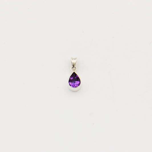 Amethyst Pear Sterling Pendant