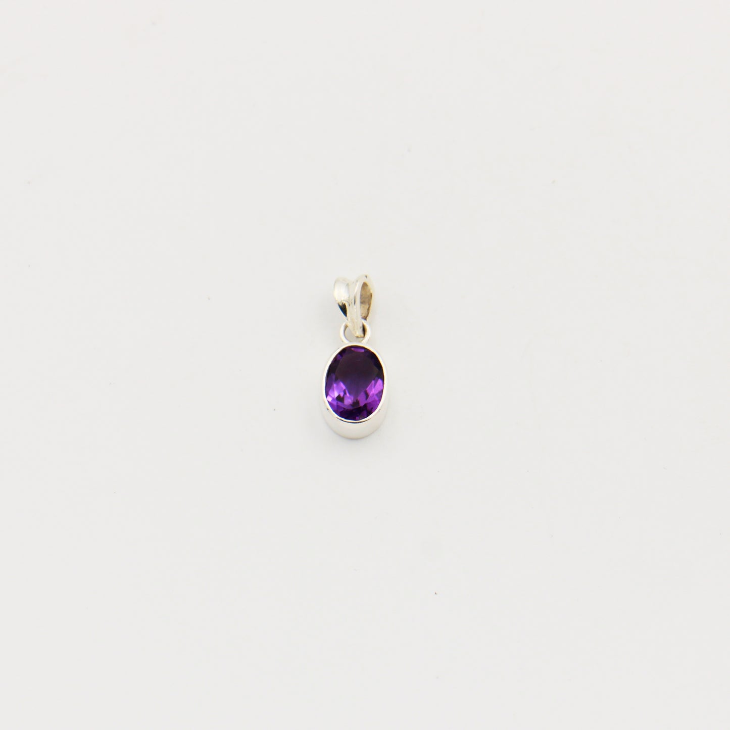 Amethyst Oval Sterling Silver Pendant