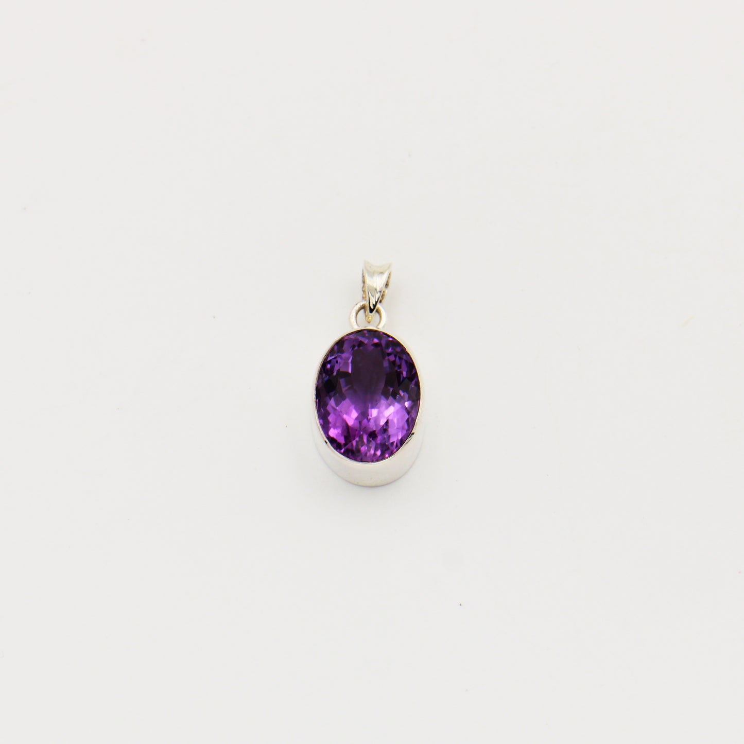 Amethyst Large Oval Sterling Silver Pendant