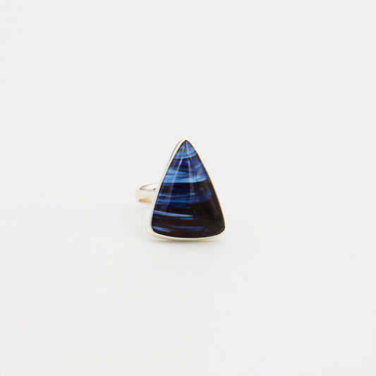 Leland Blue Triangle Ring Size Adj