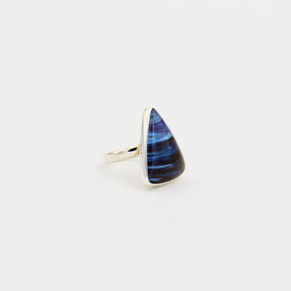 Leland Blue Triangle Ring Size Adj