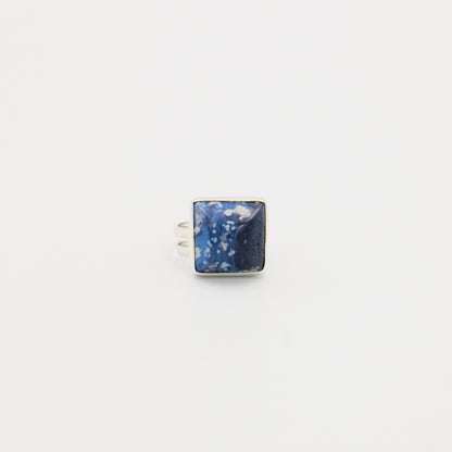 Leland Blue Square Ring Size Adj