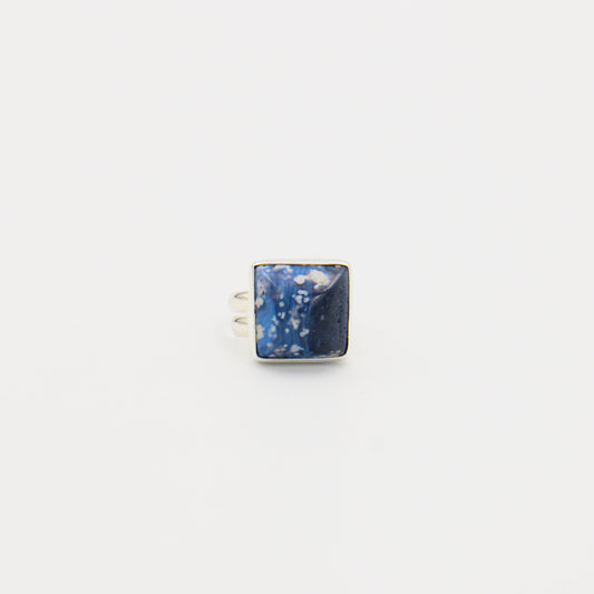 Leland Blue Square Ring Size Adj