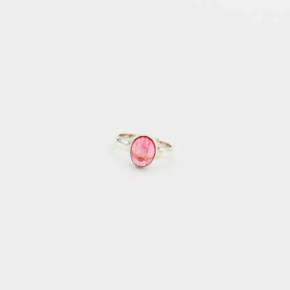 Tourmaline Oval Cabochon Sterling Ring 6