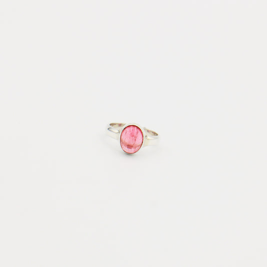 Tourmaline Oval Cabochon Sterling Ring 6
