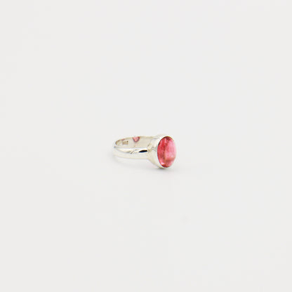 Tourmaline Oval Cabochon Sterling Ring 6