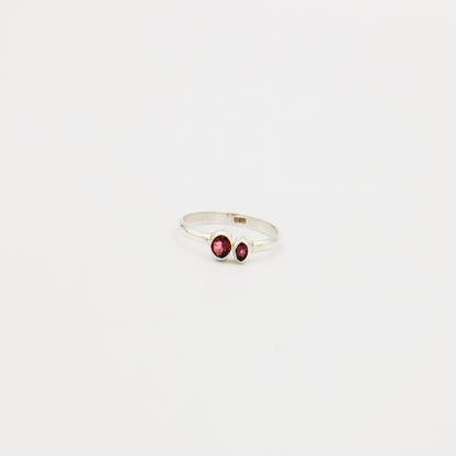 Pink Tourmaline 2 Stone Sterling Ring Size 9