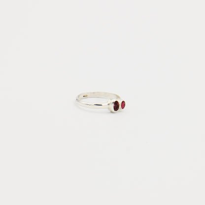 Pink Tourmaline 2 Stone Sterling Ring Size 8