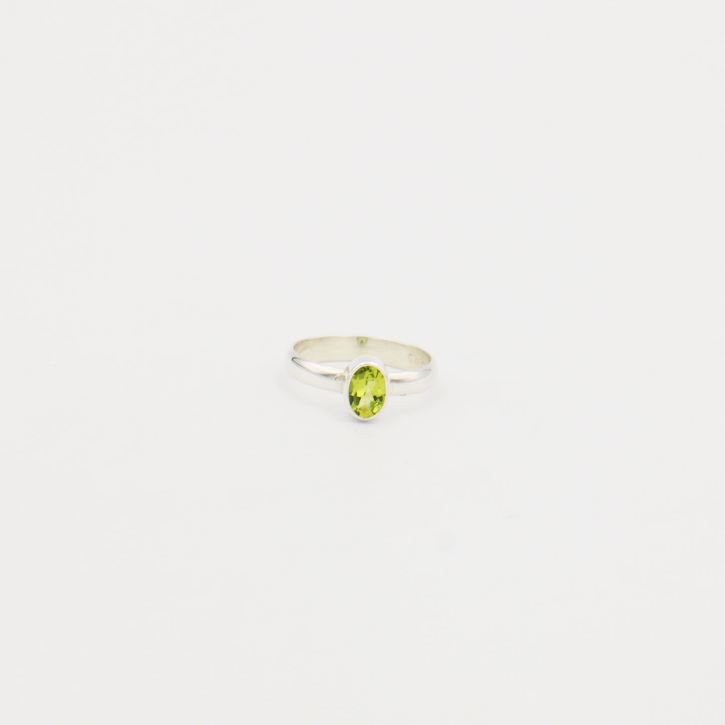 Peridot Oval Sterling Ring Size 7