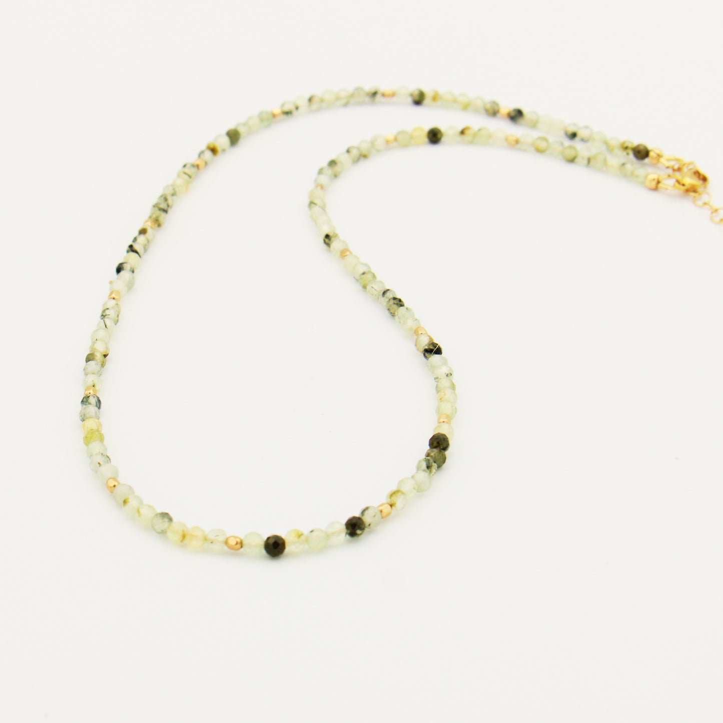 Prehnite Gold Filled Beaded Necklace