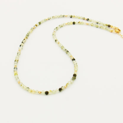 Prehnite Gold Filled Beaded Necklace