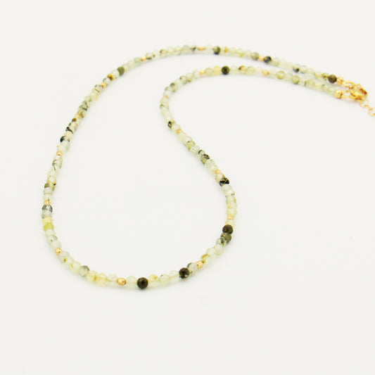 Prehnite Gold Filled Beaded Necklace