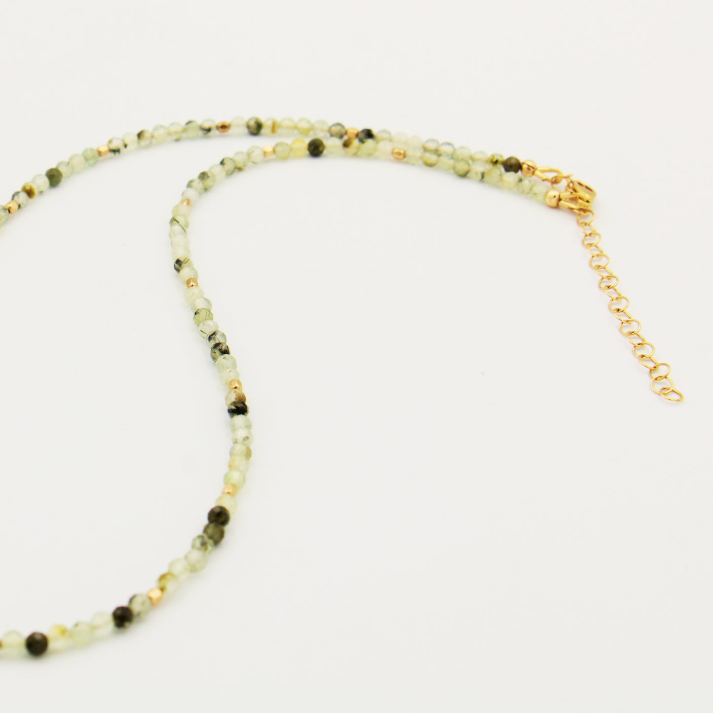 Prehnite Gold Filled Beaded Necklace