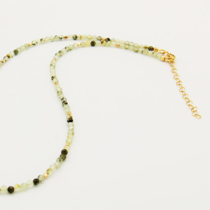 Prehnite Gold Filled Beaded Necklace