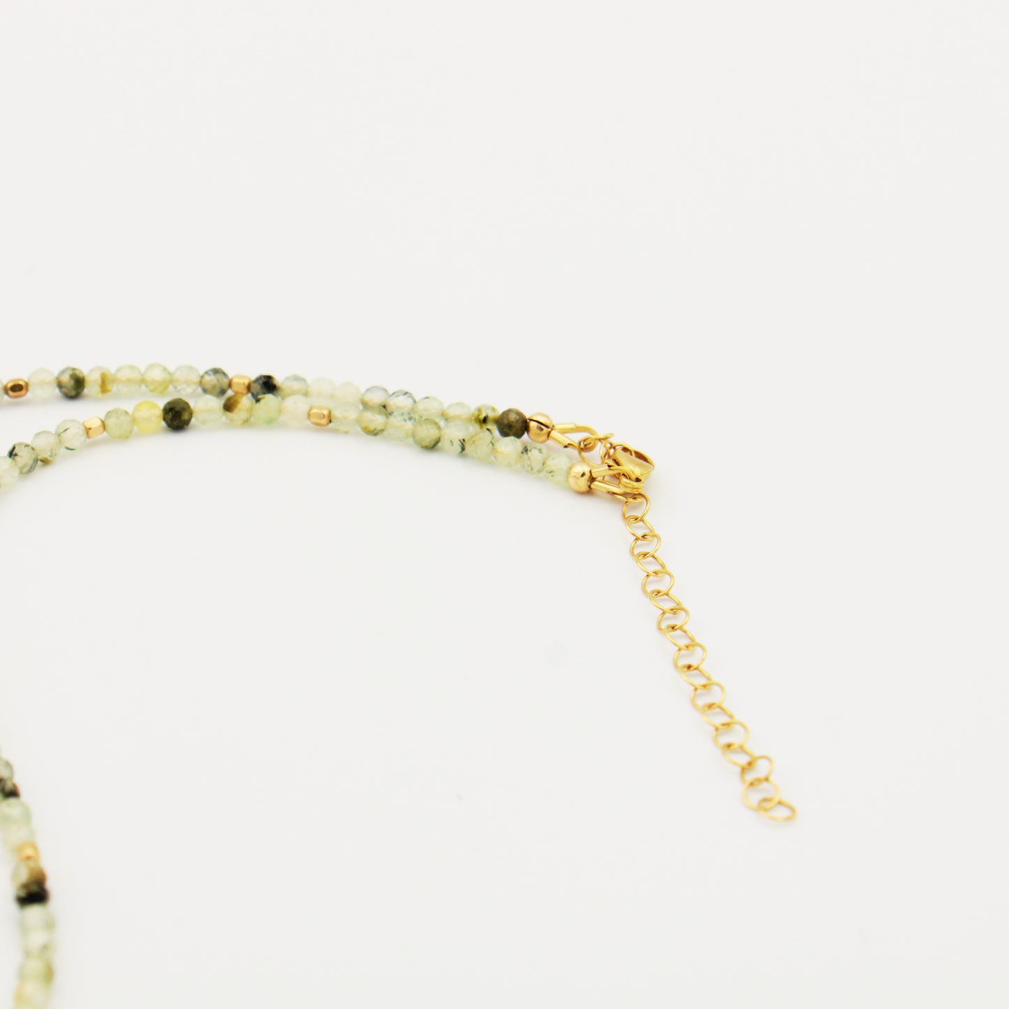 Prehnite Gold Filled Beaded Necklace