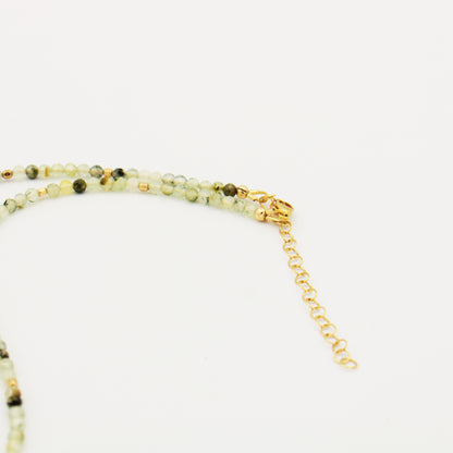 Prehnite Gold Filled Beaded Necklace