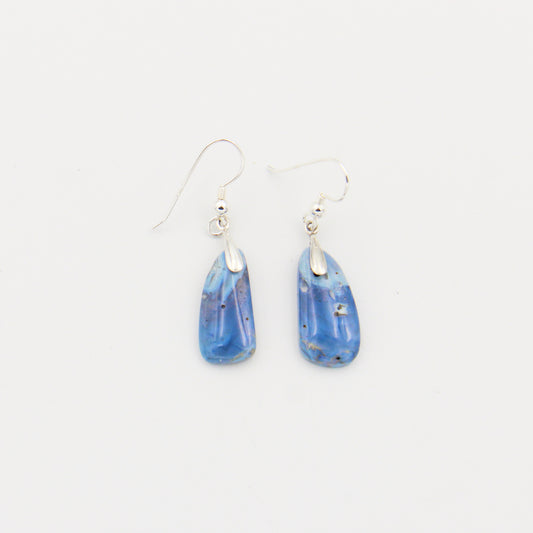 Leland Blue Two-Tone Slice Sterling Silver Earrings