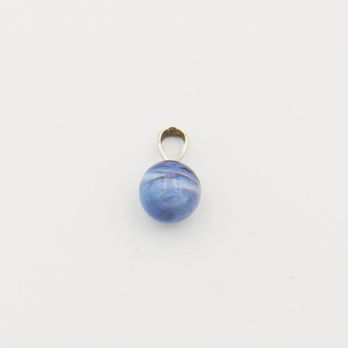 Leland Blue Round 10mm Bead Sterling Pendant