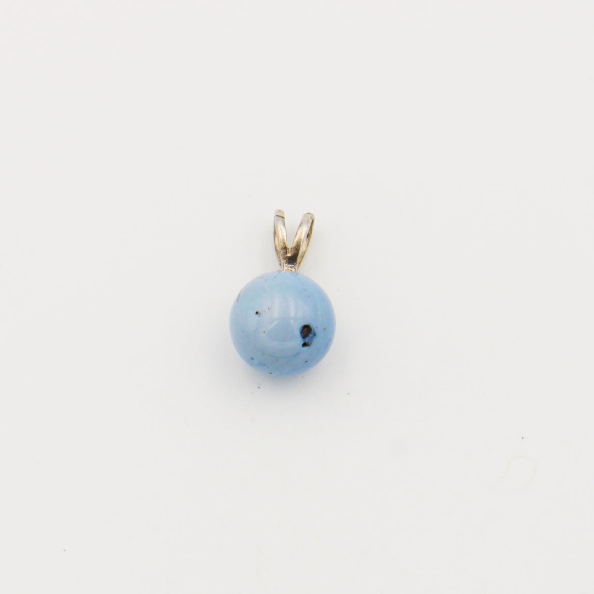 Leland Blue Round 10mm Bead Sterling Pendant
