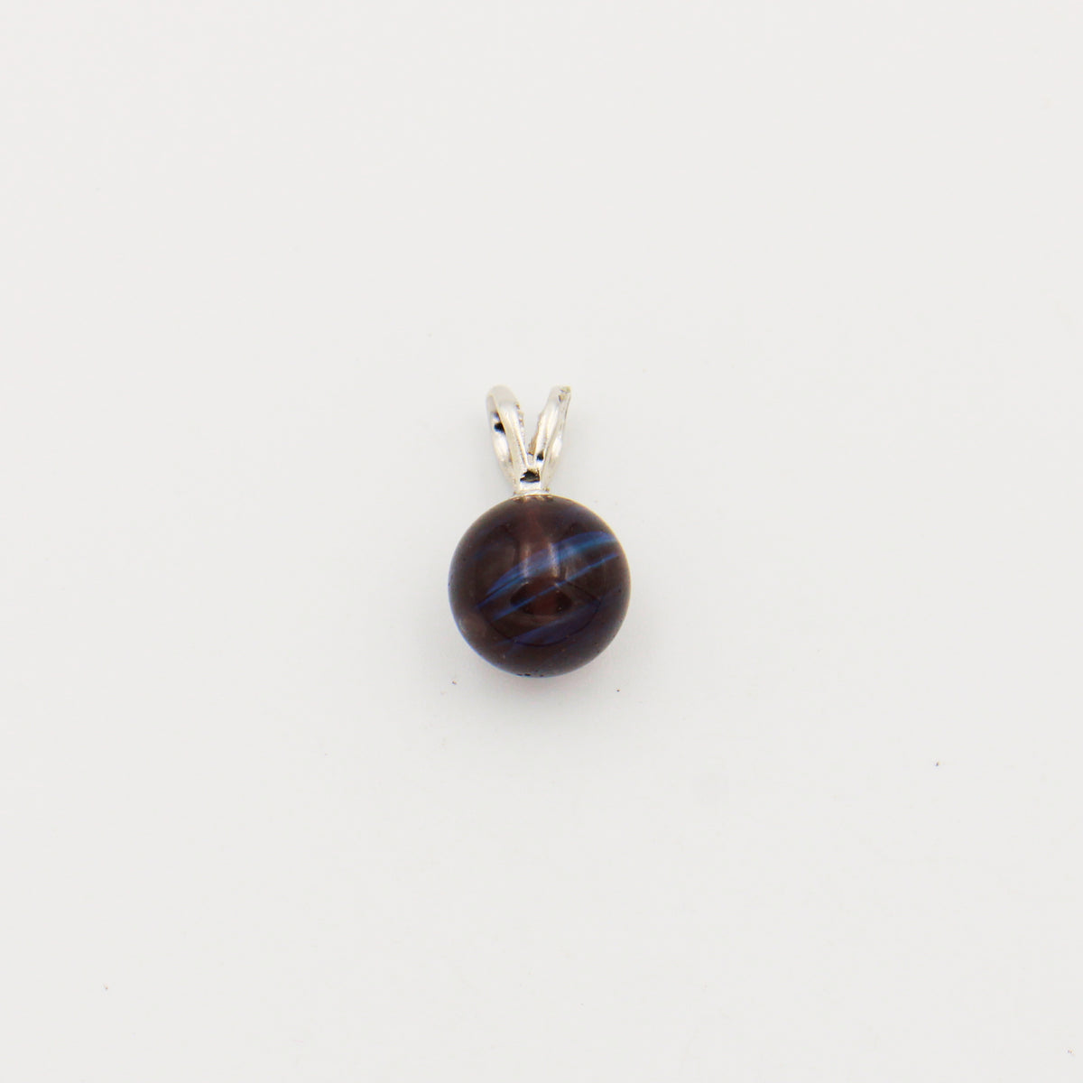 Leland Blue Round 10mm Bead Sterling Pendant