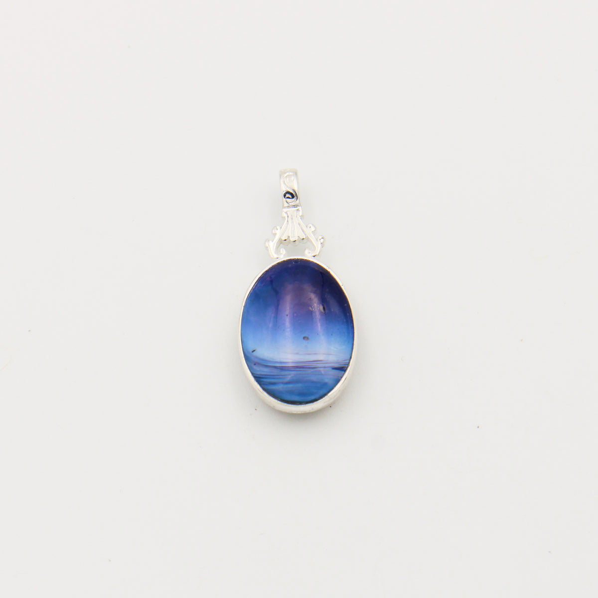 Petoskey & Leland Blue Reversible Oval Pendant
