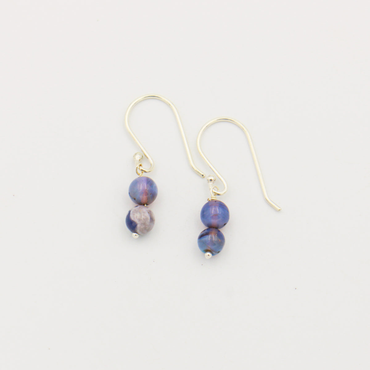 Leland Blue 2 Bead Sterling Earrings