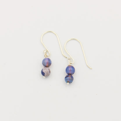 Leland Blue 2 Bead Sterling Earrings
