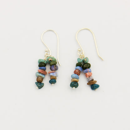 Local Stone Chip Stacked Sterling Earrings