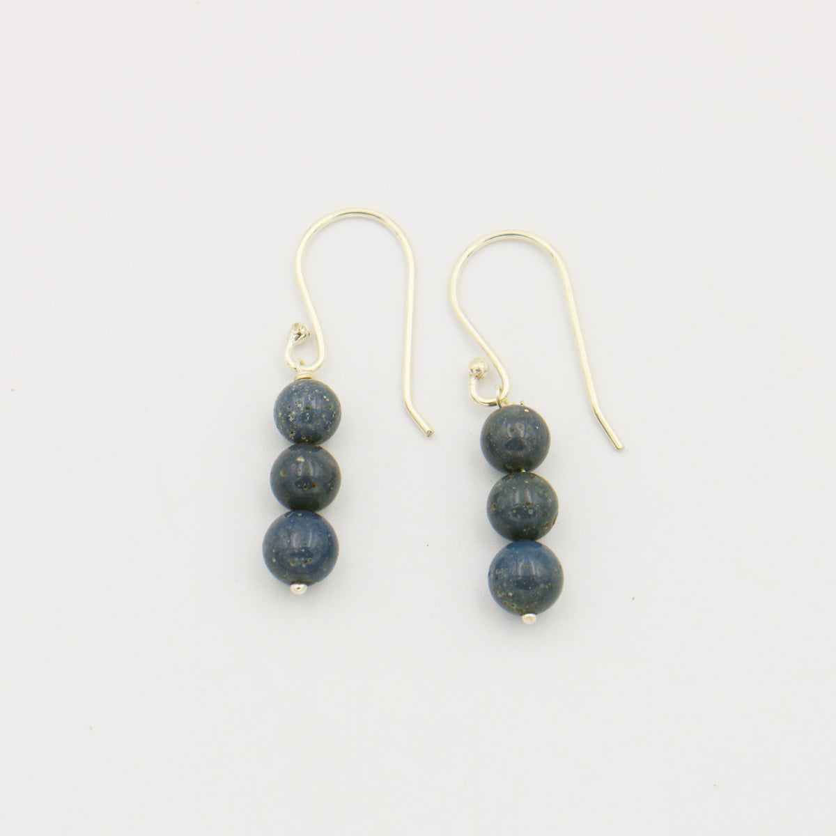 Leland Blue 3 Bead Sterling Earrings