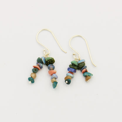 Local Stone Chip Stacked Sterling Earrings