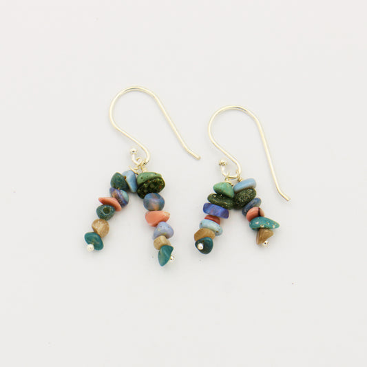 Local Stone Chip Stacked Sterling Earrings