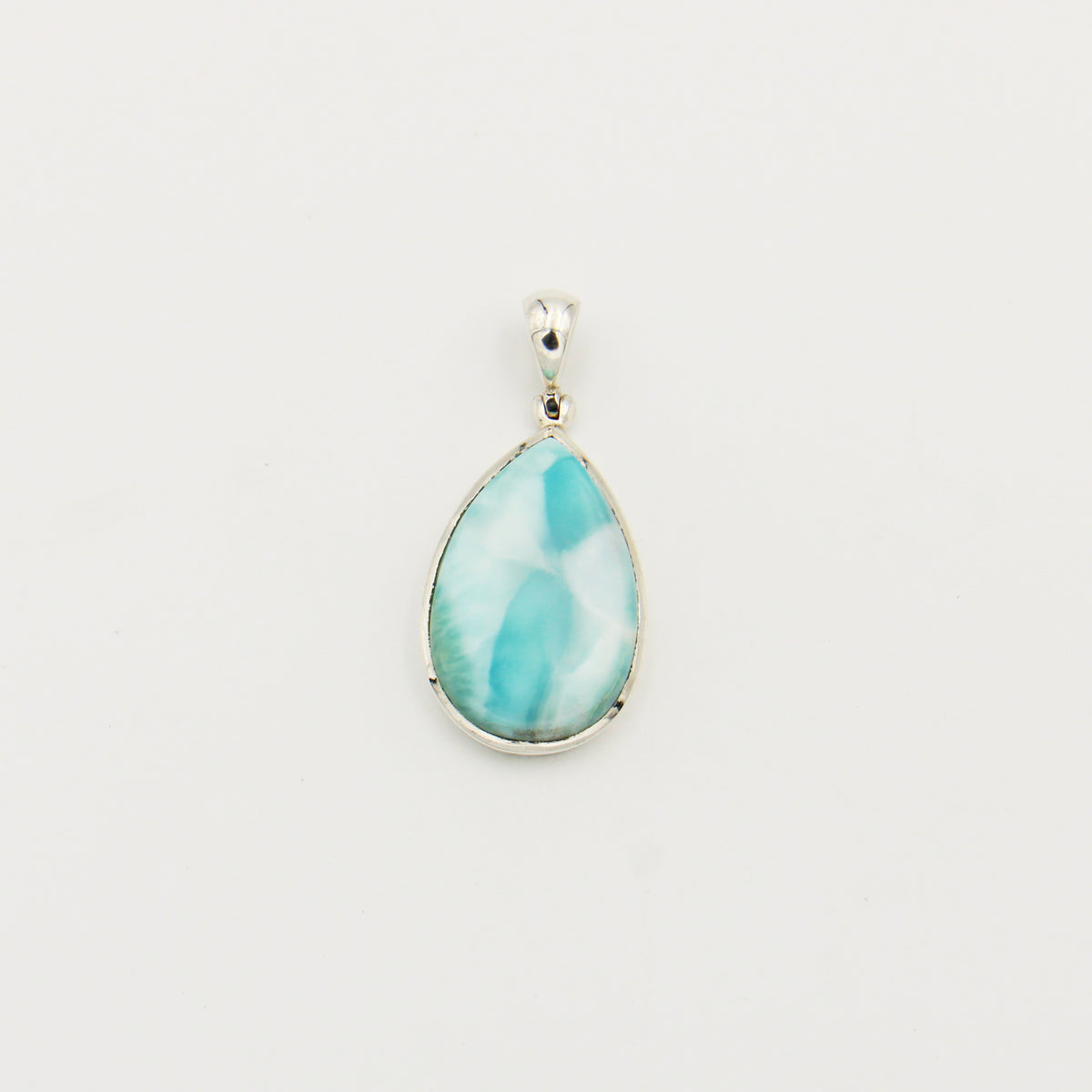 Larimar Large Pear Sterling Pendant