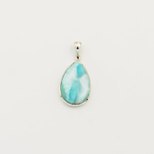 Larimar Large Pear Sterling Pendant