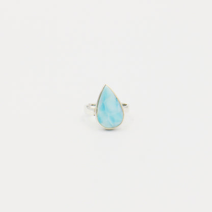 Larimar Large Teardrop Sterling Ring Size Adj