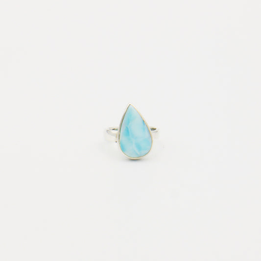 Larimar Large Teardrop Sterling Ring Size Adj