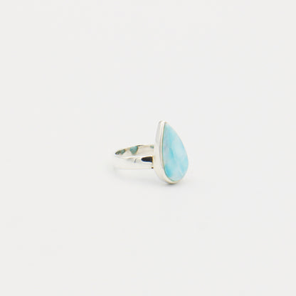 Larimar Large Teardrop Sterling Ring Size Adj