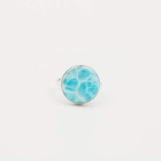 Larimar Round Sterling Ring Size 10