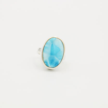 Larimar Large Oval Sterling Ring Size Adj