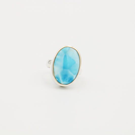 Larimar Large Oval Sterling Ring Size Adj