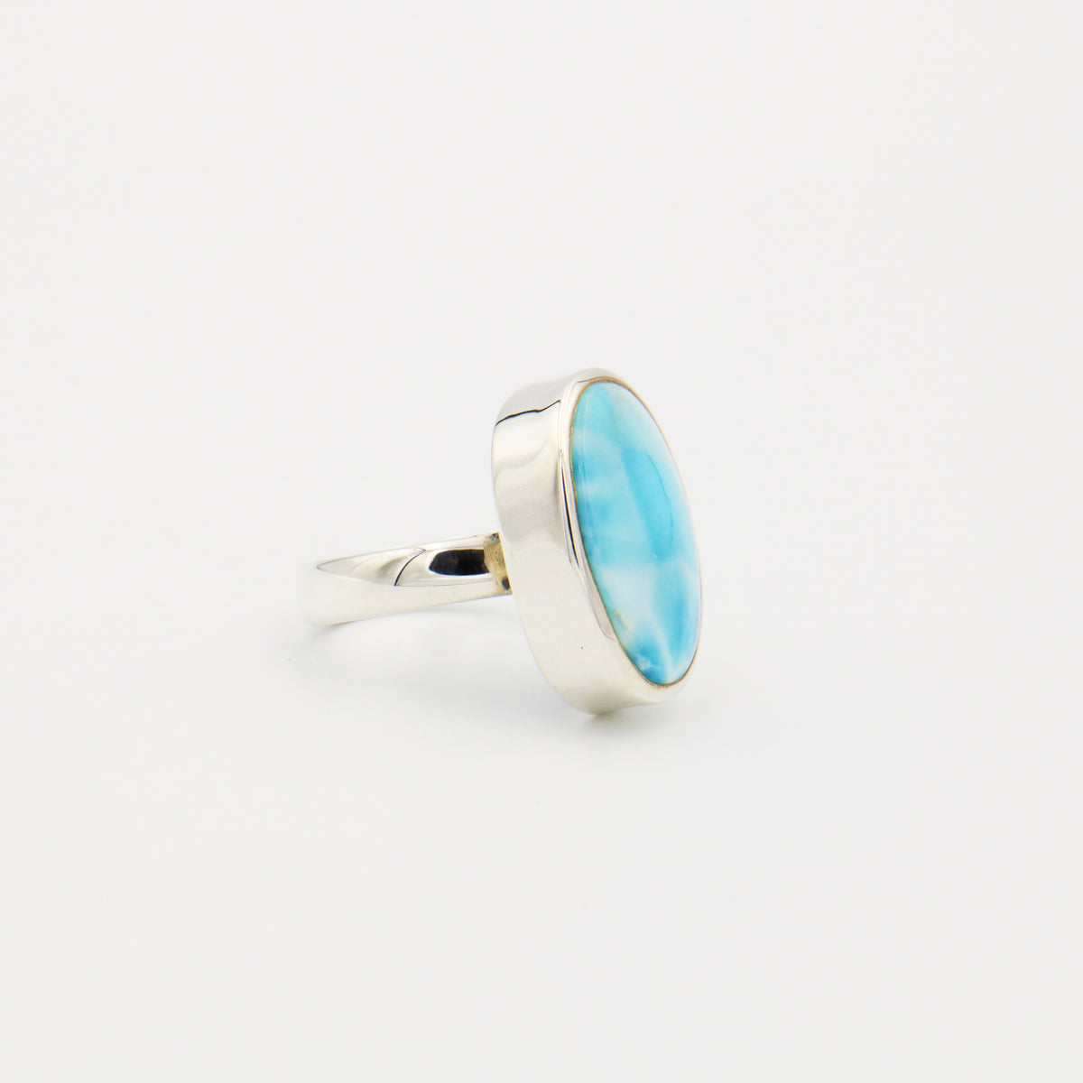 Larimar Large Oval Sterling Ring Size Adj