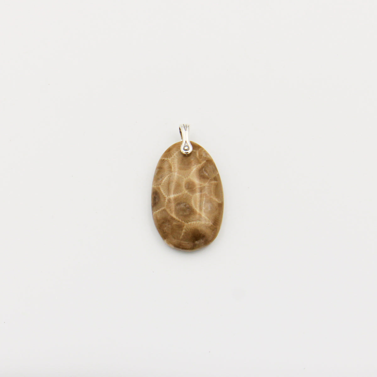 Petoskey Stone Oval Slice Pendant