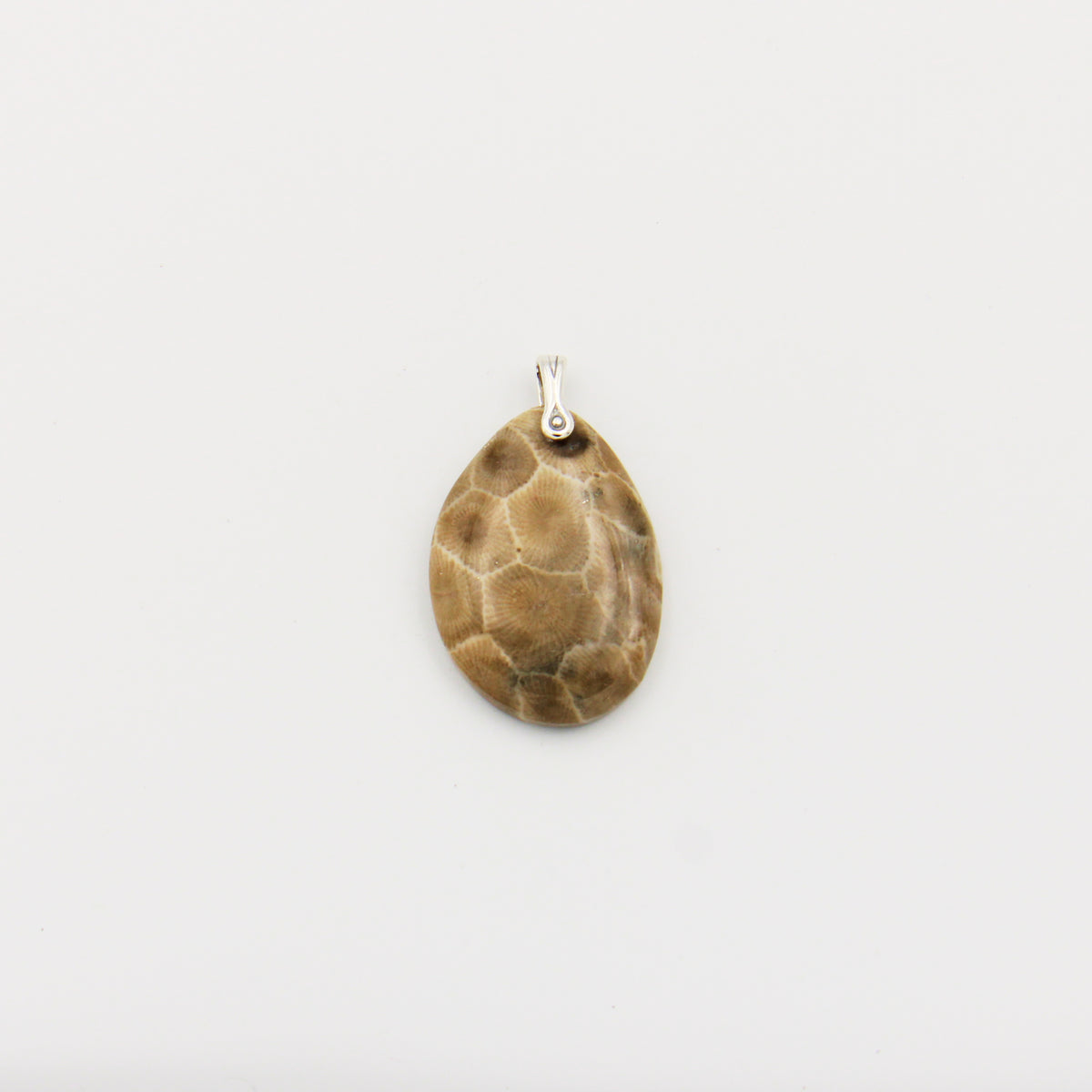 Petoskey Stone Pear Slice Pendant