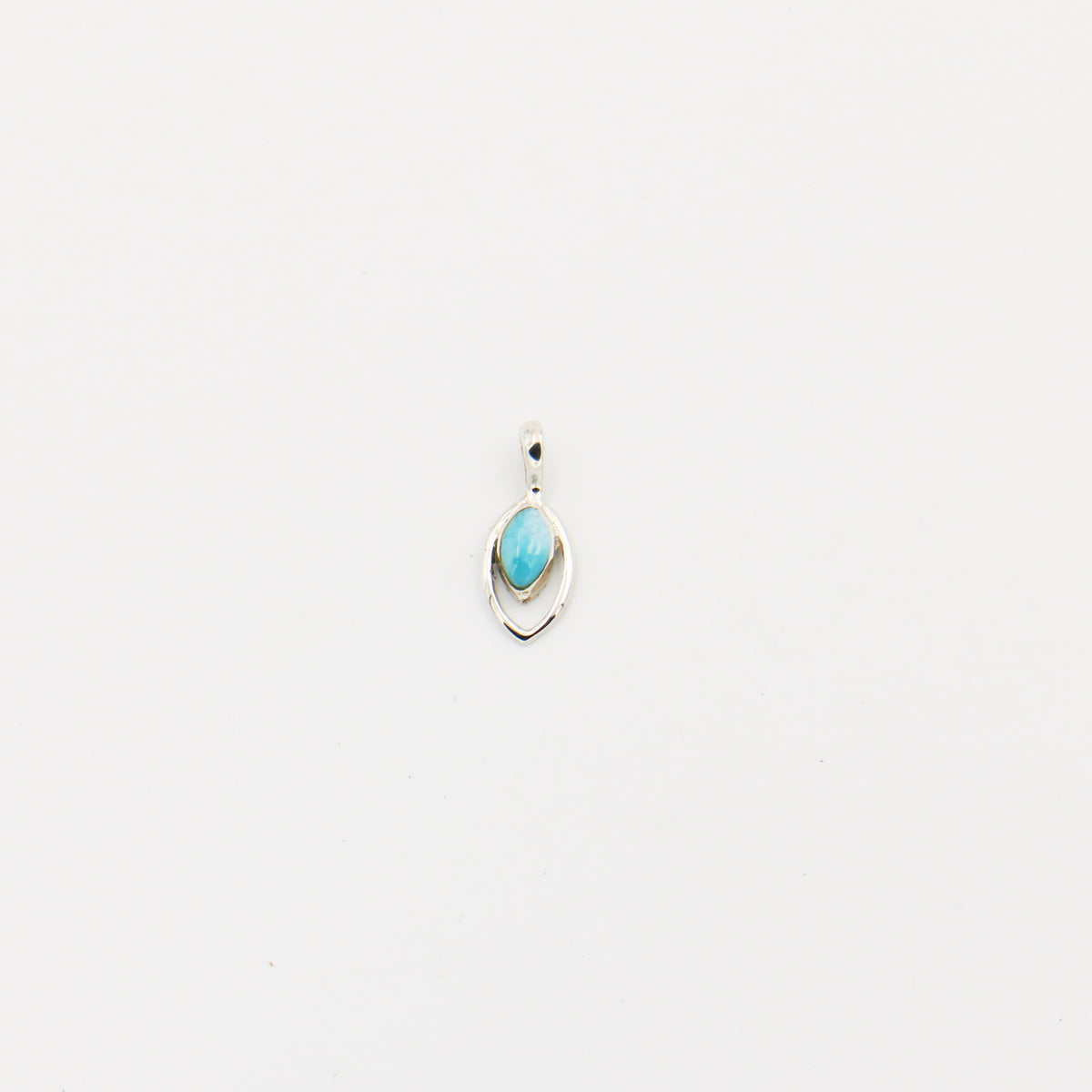 Larimar Tiny Marquis Sterling Pendant 8mm