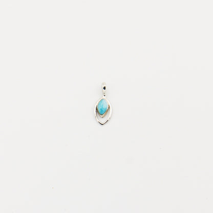 Larimar Tiny Marquis Sterling Pendant 8mm