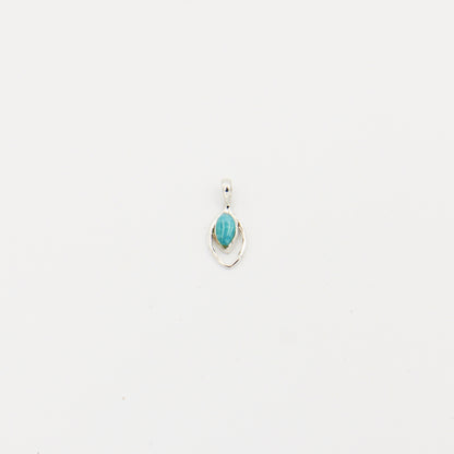Larimar Tiny Marquis Sterling Pendant 8mm