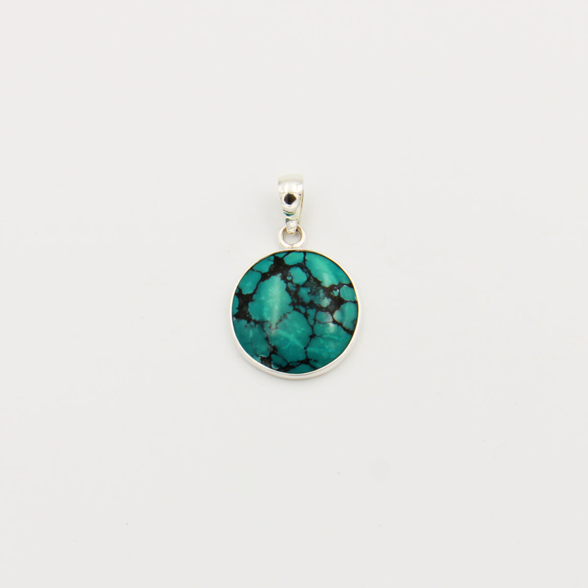 Turquoise Round Sterling Pendant